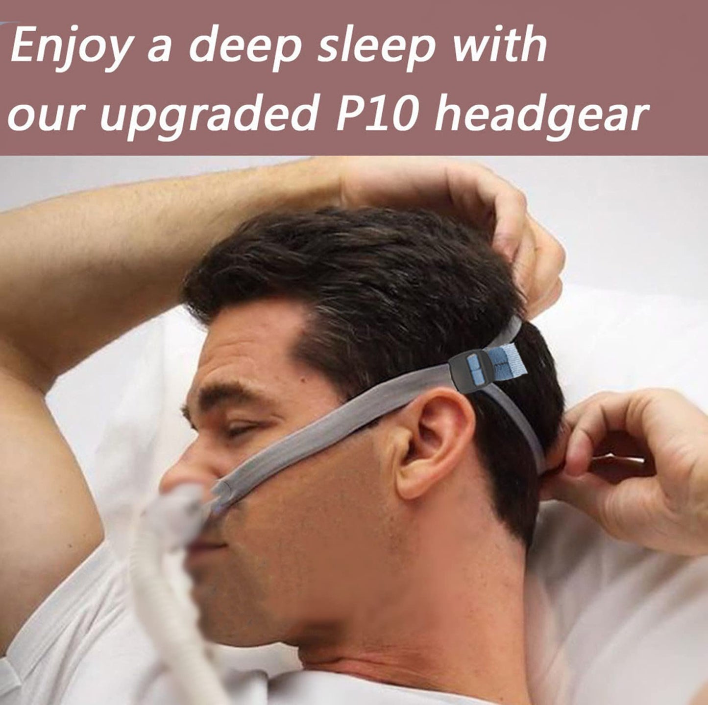 2 Pack Advanced Upgraded P10 Replacement Headgear Straps with 2 Strap Covers Fit for Airfit P10/N30, Fully Adjustable Quick-fit Design Premium Elastic Soft Material