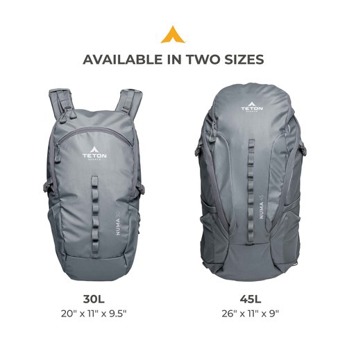 Teton 30L Numa backpack, durable and ready for hiking, camping or backpacking. Perfect lightweight travel bag with more room than you think, Terra
