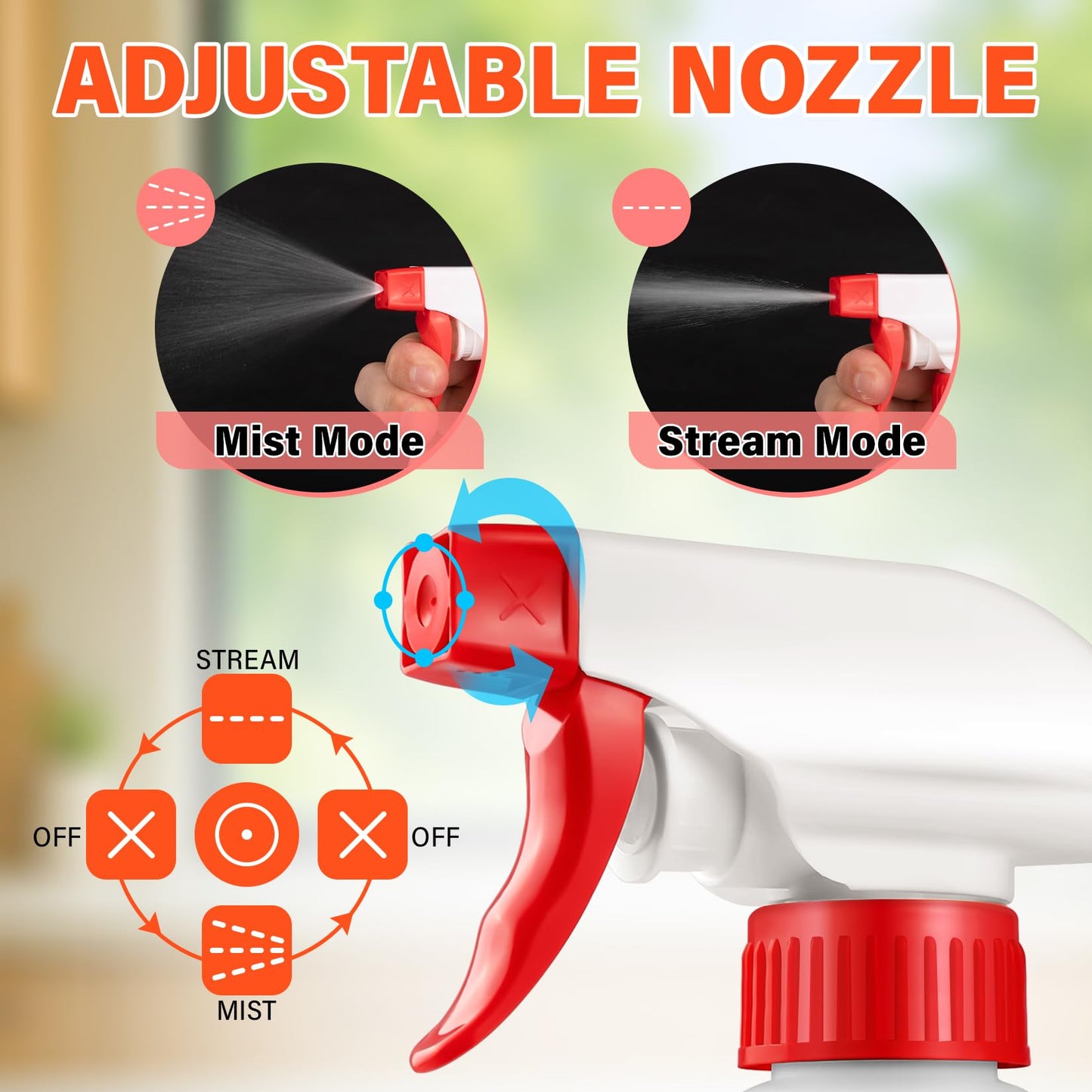DIYSELF Spray Bottle 2 Pack Plastic Spray Bottles for Cleaning, 16oz/500ml Empty Spray Bottles for Liquids, Heavy Duty Spray Bottle for Plants, Pets, Alcohol, Leak-Proof Squirt Bottles for Lab Reagent