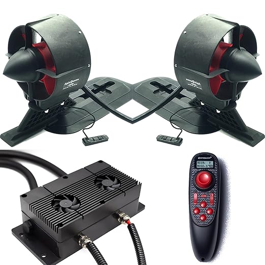 ApisQueen New 12V Underwater Thruster U92 Set With Cooling Fan,RC and ESC,47.2LBS Thrust Brushless Motor,for Kayaks,Inflat...