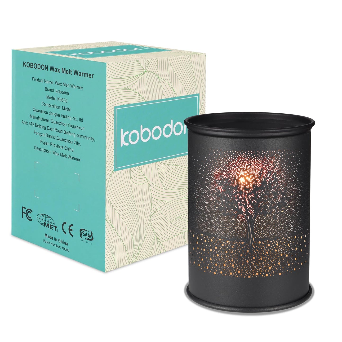 Metal Wax Melt Warmer, Candle Wax Warmer for Scented Wax Melter,Electric Wax Melts Wax Cubes Black Candle Lamp for Home Office Decor,Wax Burner as Gifts for Mom Grandma Women Girls (Tree)…