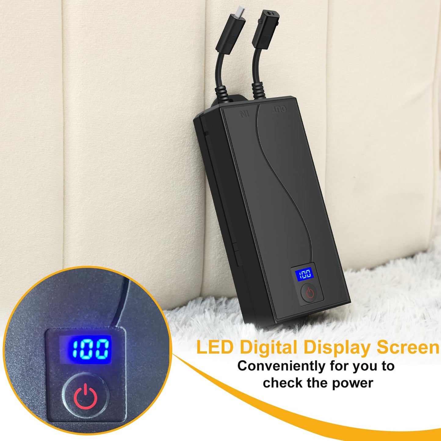 Battery Pack for Reclining Furniture, Recliner Battery Packs Rechargeable 2 Pin, Universal Wireless Batteries for Reclining Furniture with Charger for Electric Recliner,Sofa,Couch,Lift Chair 2500mAh