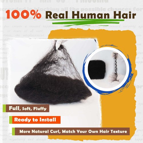 Maytsing Afro Kinkys Bulk Human Hair 14 inches 150g Afro Kinky-curly Human Bulk for Dreadlock Extensions, Twist, Braiding, Making Locs, Repairing Locs, mini Twist - Natural Black