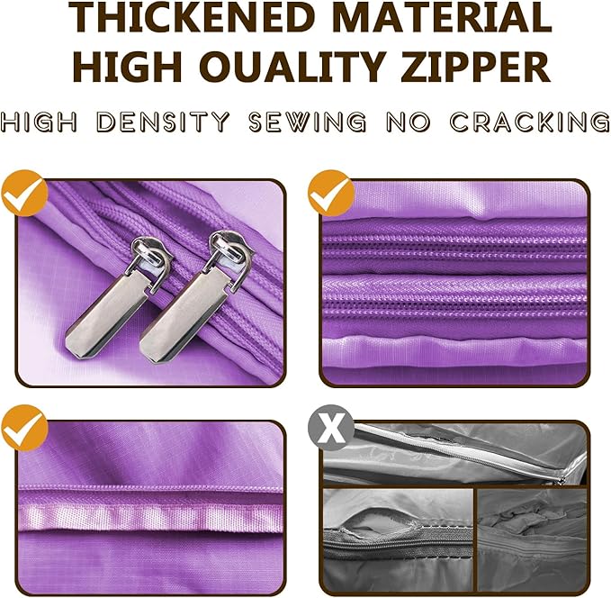 5-piece compressed clothes storage bags, foldable wardrobe storage bags, large-capacity with handles, suitable for sweaters, bed sheets, blankets, down quilts, pillows, toys, etc.（purple）