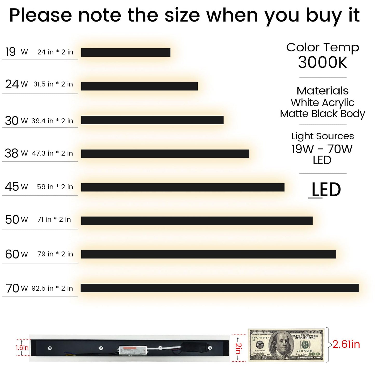 GREMLBUK 47 Inch Outdoor Wall Lights Long Exterior Wall Light Sconce Modern LED Outside Porch Wall Light 3000K IP65 Waterproof Wall Mount Exterior Light Fixtures for House Garage