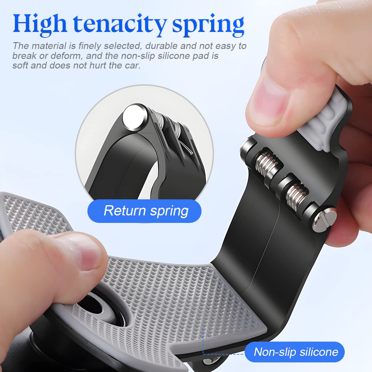 Zipelo Car Phone Mount, Abs Cell Phone Holder For Car, 1400 Degree Rotation Dashboard Cell Phone Holder, Mobile Clip Stand For 3