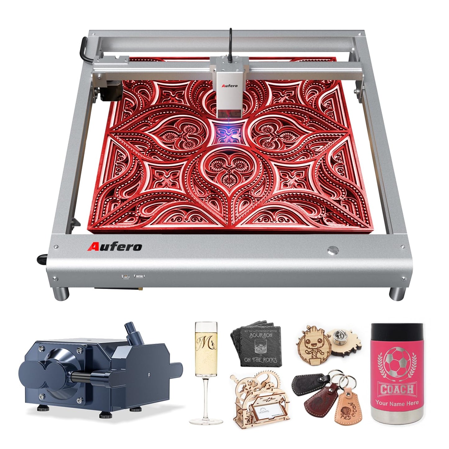 Aufero Laser Engraver 20000mW Laser Cutter Machine with 40L Air Assist Large Working Area Laser Engraver Machine for Wood, Metal, Acrylic,Leather Wood Laser Engraver with APP Control