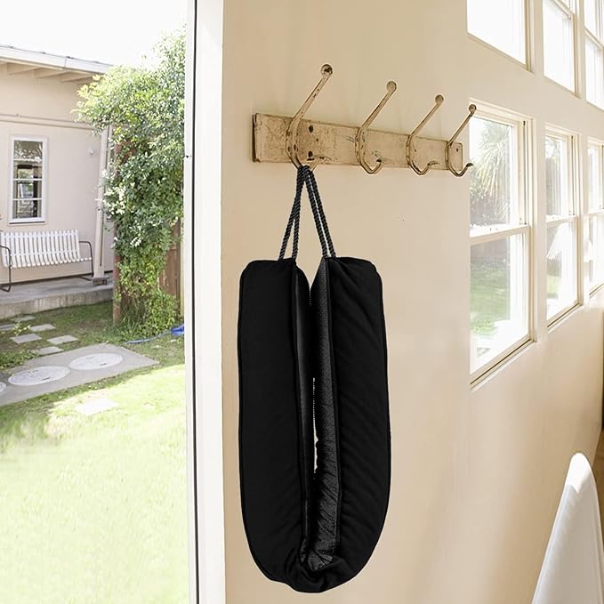 Sunolga Door Draft Stopper Blocks Hot and Cold Air with Removable Washable Cover for Bottom of Door and Window, All-Season Seal for Wind, Noise, Seal for Gaps Up to 3", Home Essentials, 20", Black