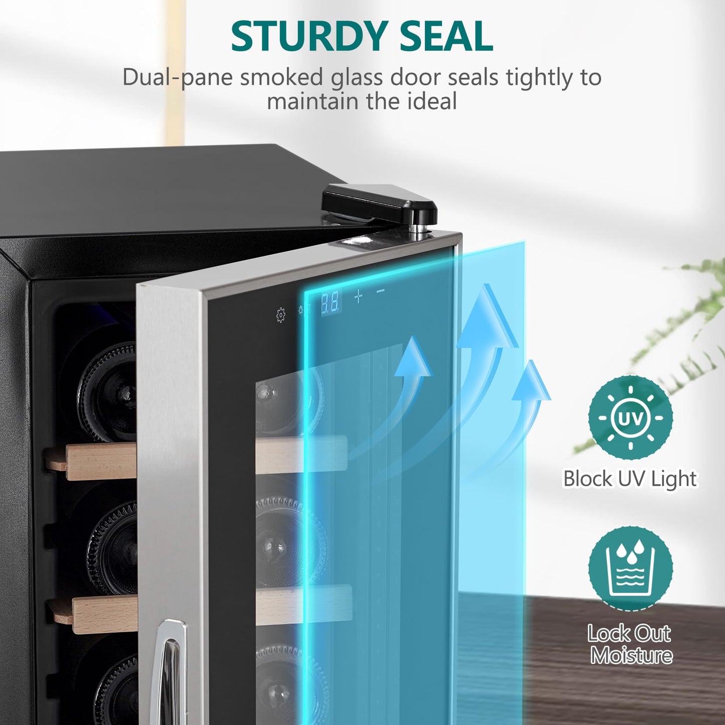 Garvee 18 Bottle Wine Cooler, Freestanding Compressor Wine & Beverage Refrigerator with Premium Wooden Shelves, Digital Temp Control, Quiet Low Noise Operation for Red Wine, White Wine, Champagne