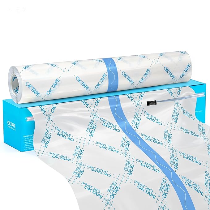 OK TAPE Tattoo Aftercare Bandage with Sliding Cutter(10.2 in x 2 yd),Second Skin Tattoo Cover Up Patch for Faster Healing and Skin Recovery,Waterproof Transparent Latex-Free Film,Tattoos Supplies
