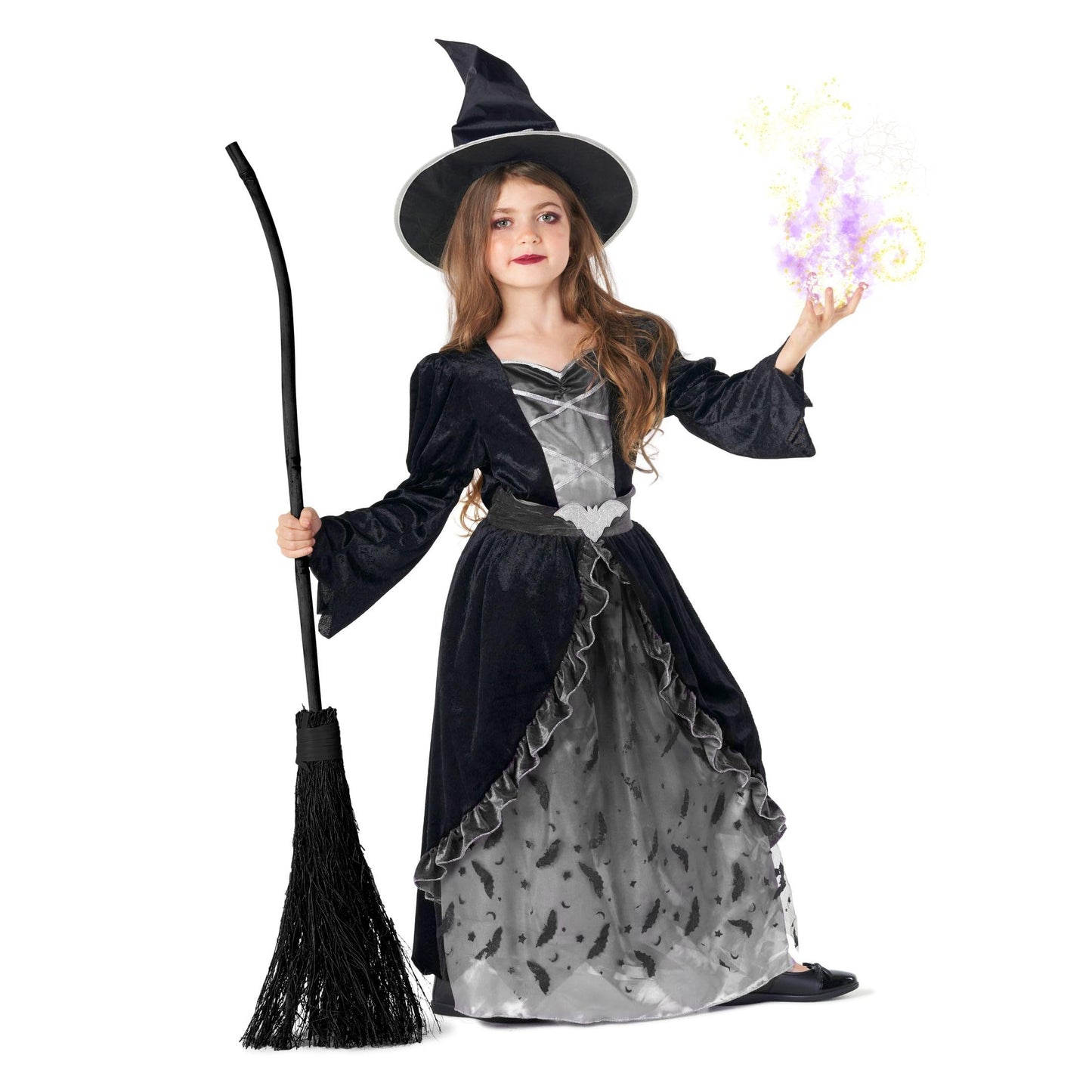 Morph Gray Witch Costume Kids, Witch Costume For Girls, Halloween Costumes For Girls And Toddler, 3-4 Years