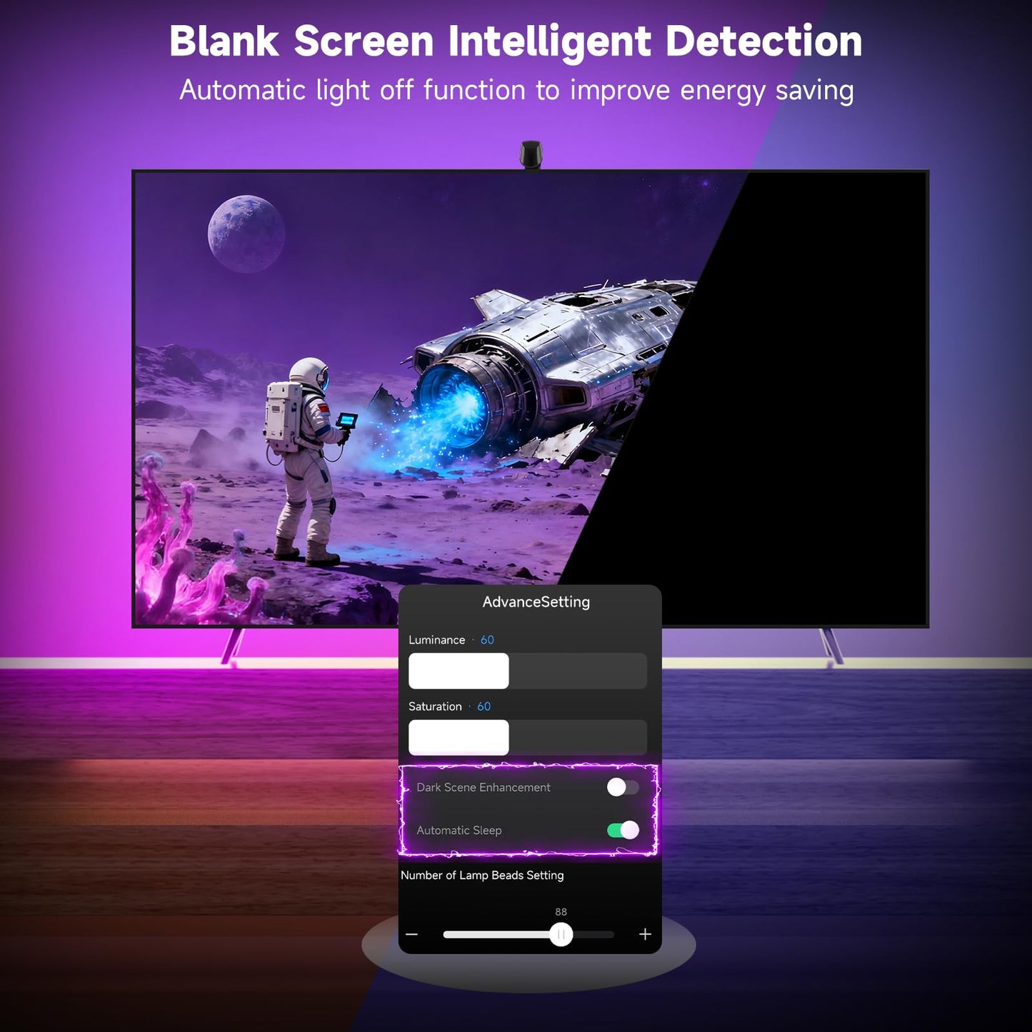 FFJ TV Backlight, 18ft RGB LED Strip Lights That Change with 75-85 Inch Screen, Smart App Control, Music Sync, for Home Decoration - Upgraded Version