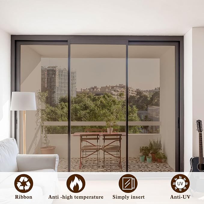 Window Privacy Film One Way Daytime Mirror Tint Treatments UV Heat Control Vinyl Stickers Sun Block Glass Paper Door Covering Reflective 23.6 Inch x 32.8 Feet Brown Silver