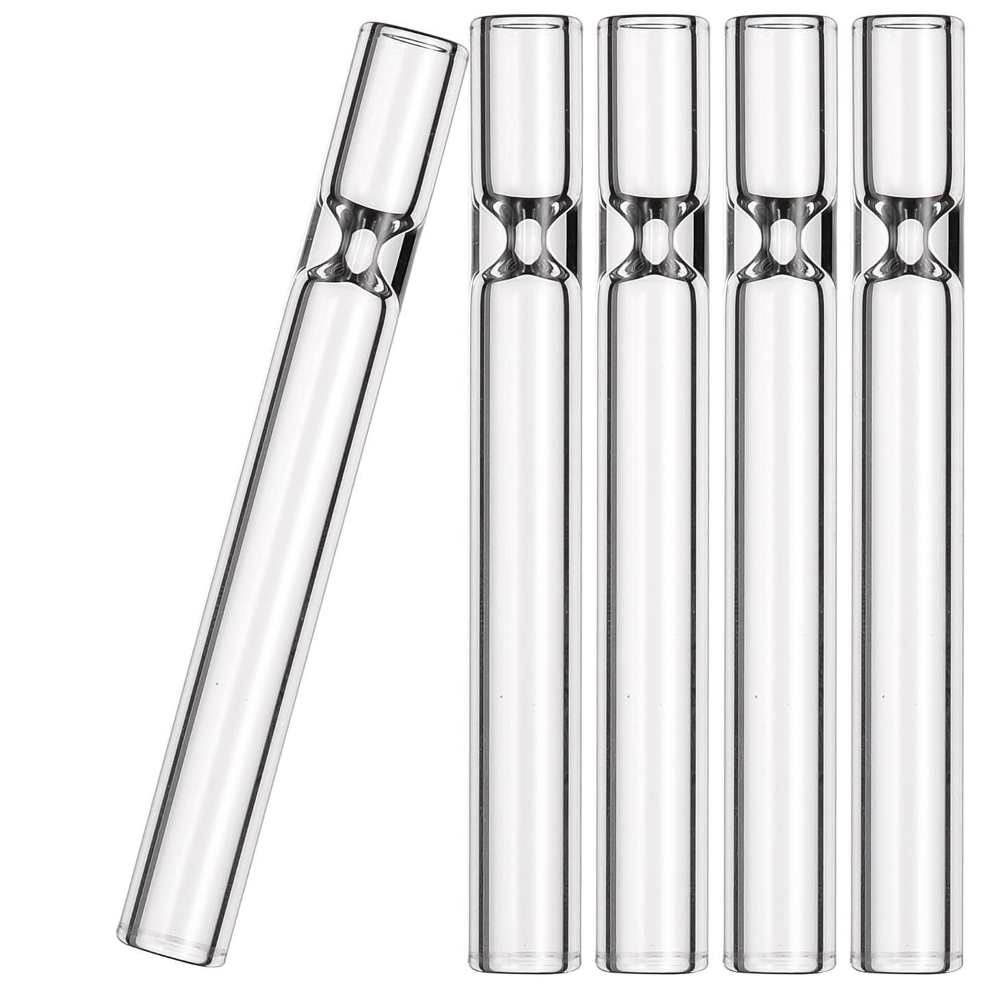 HONKID 5-Piece Borosilicate Glass Tubes for Blowing, Lab, DIY, and Industrial Use, 4 Inch (10 cm) Long,1.5mm Wall Thickness, Fire-Polished Ends, High Heat Resistance, Acid and Alkali Resistant