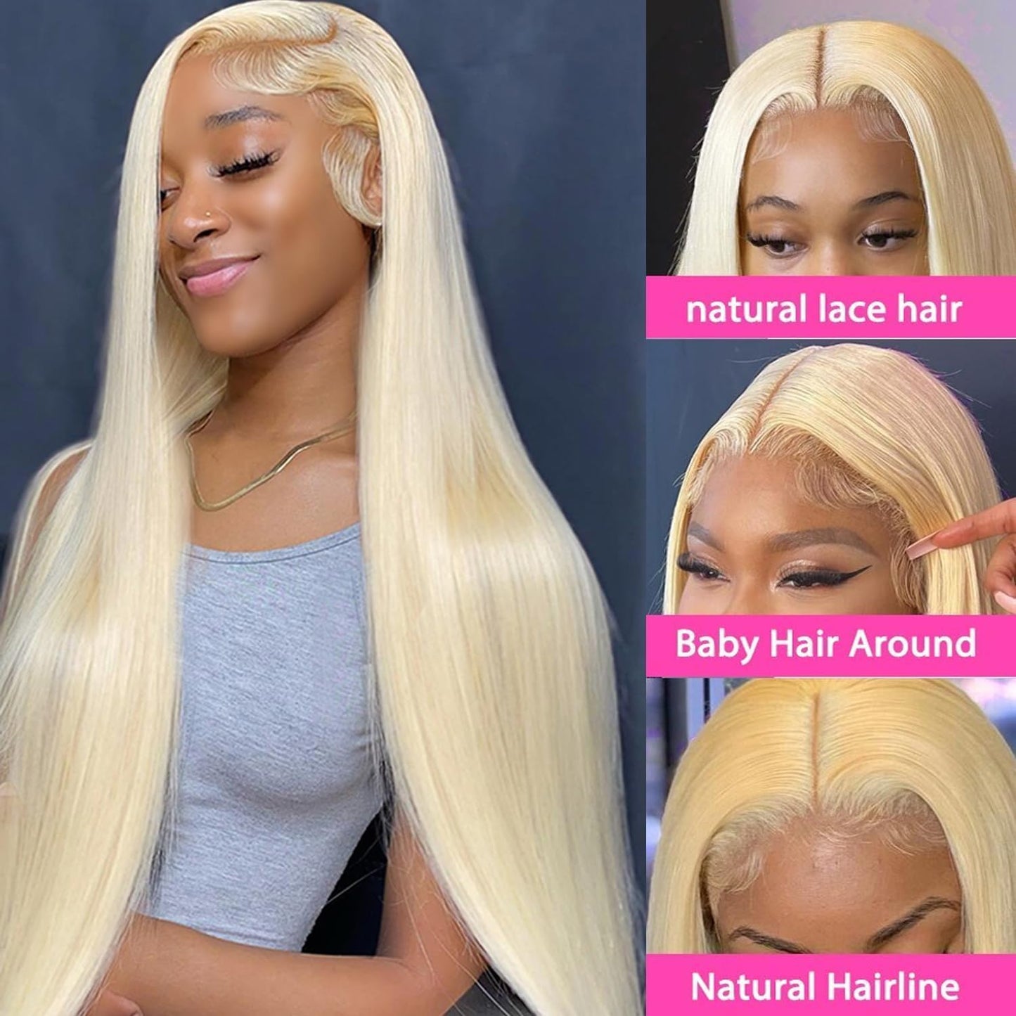 ENFLOKT 613 Lace Front Wig Human Hair 22 Inch 200 Density Blonde Wig Human Hair 613 Straight 13x6 HD Lace Frontal Wig Blonde 13x