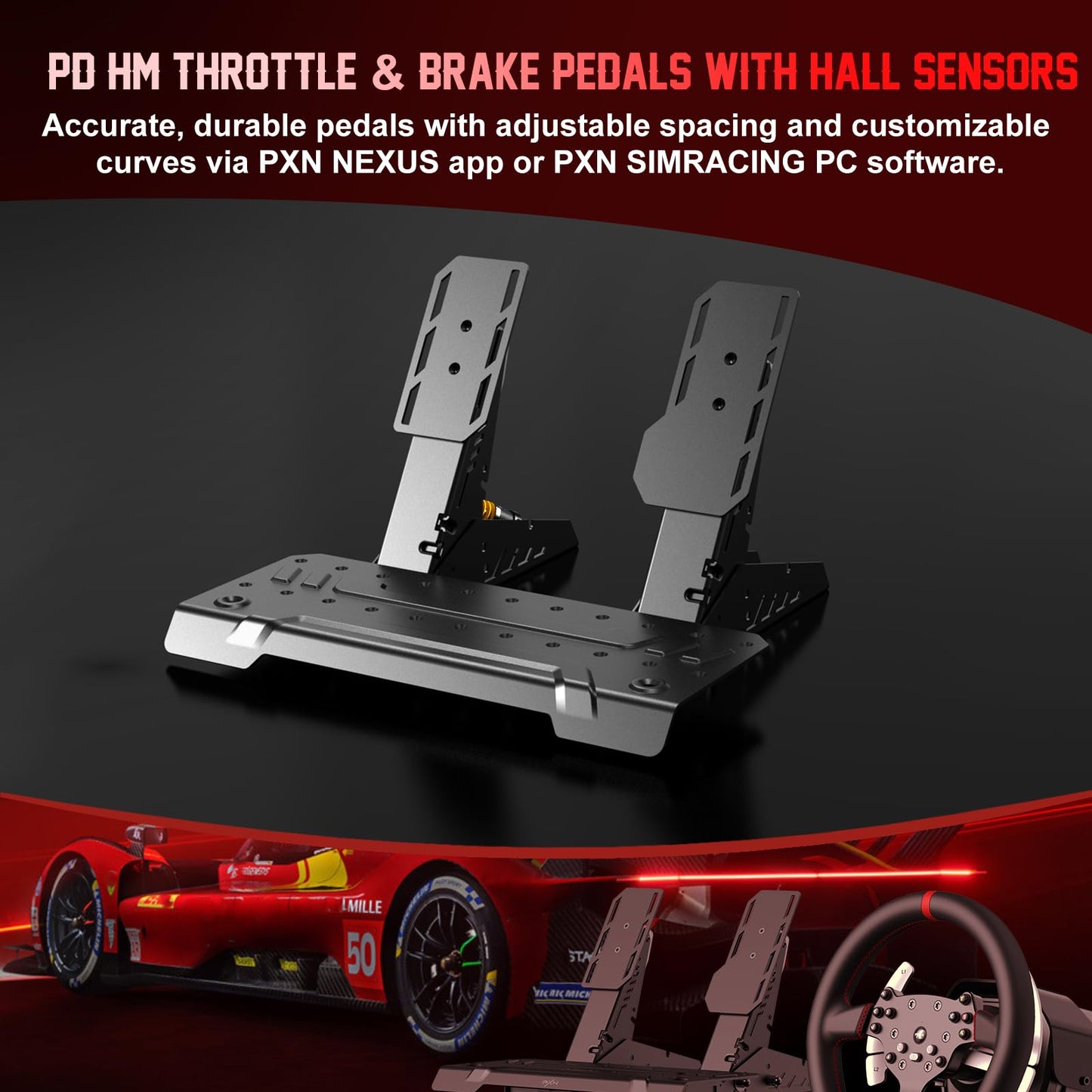 PXN V10 Ultra Direct Drive Racing Wheel, 3.2Nm Force Feedback, Hall Effect Metal Pedals, 4 Aluminum Paddle Shifters, Sim Racing Wheel for PC, PS4, Xbox Series X|S & Xbox One