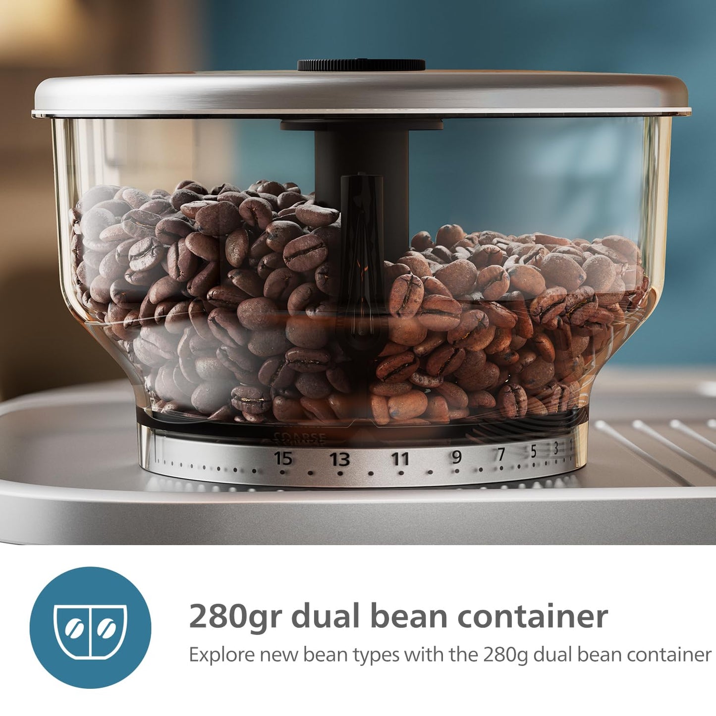PHILIPS Barista Brew Semi Automatic Espresso Machine - Single & Double Espresso + Americano Button, 280g Dual Bean Container, Intuitive Guidance, Calibrated Tamping, Metal Cappuccino (PSA3228/41)