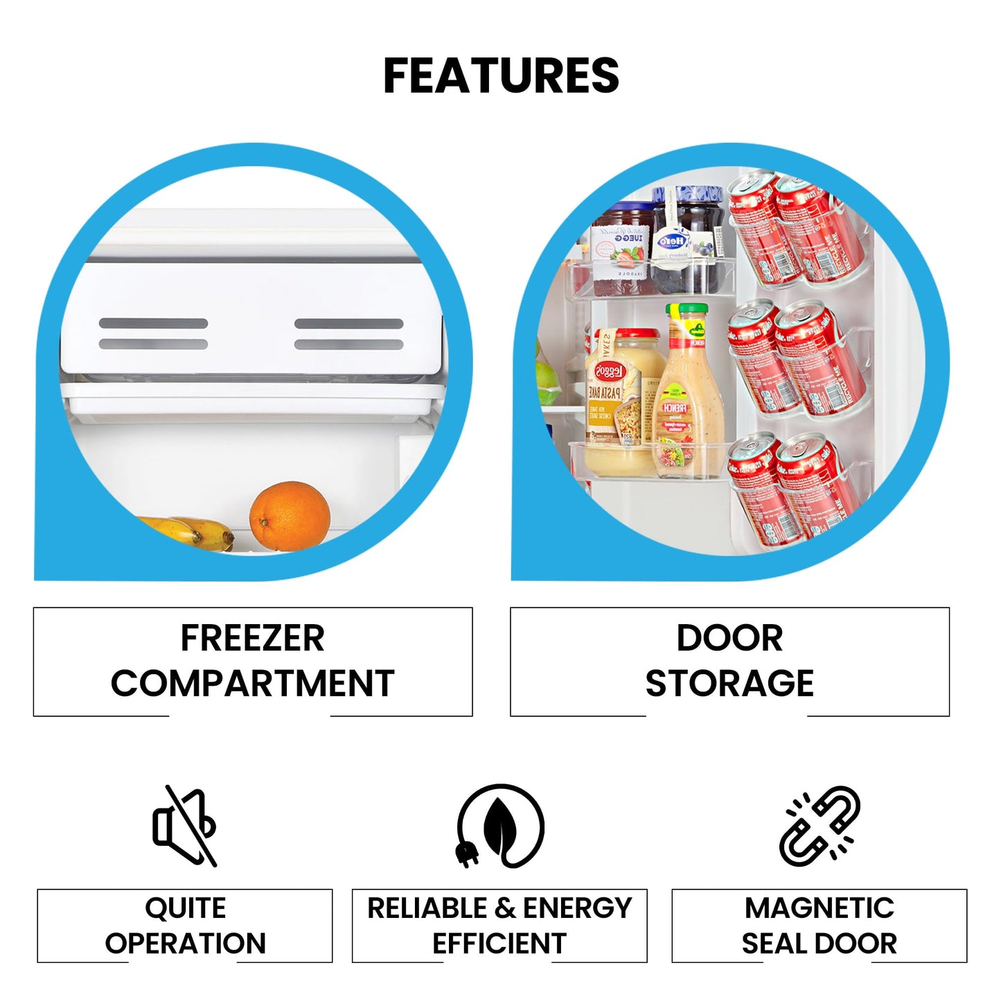 Koolatron Refrigerator - 3.2 Cubic Feet Capacity, White Mini Fridge With Freezer For Kitchen, Bedroom, office, Dorms, Cool Storage For Wine, Beverages, Compact Free Standing, Neveras Pequeñpara
