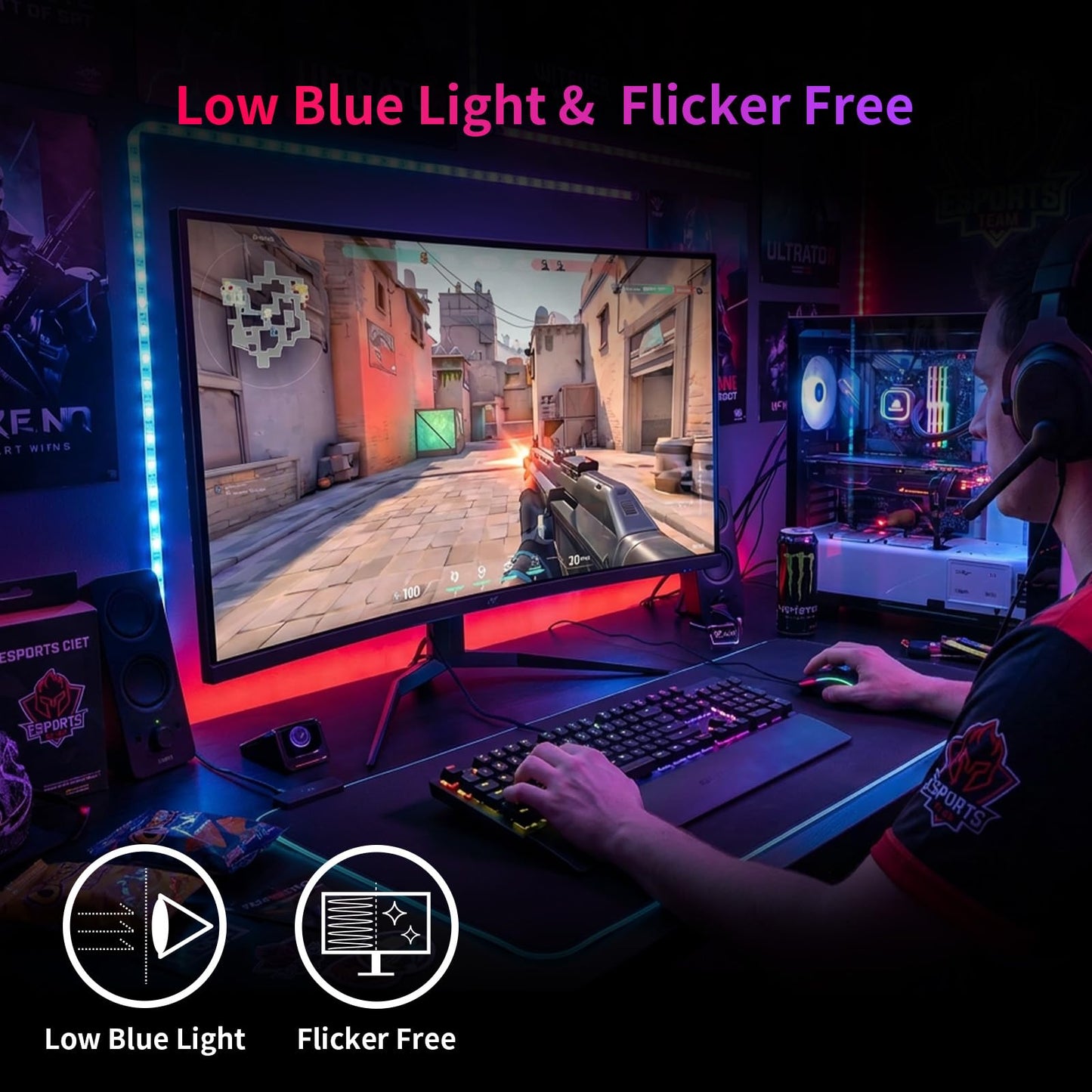 KTC 32 Inch 240Hz Curved Gaming Monitor, 2K 1440P Computer PC Monitor with 1000R 1ms Frameless, Adaptive Sync,122% sRGB, HDMI, DisplayPort, Tilt Adjustable, H32S25E