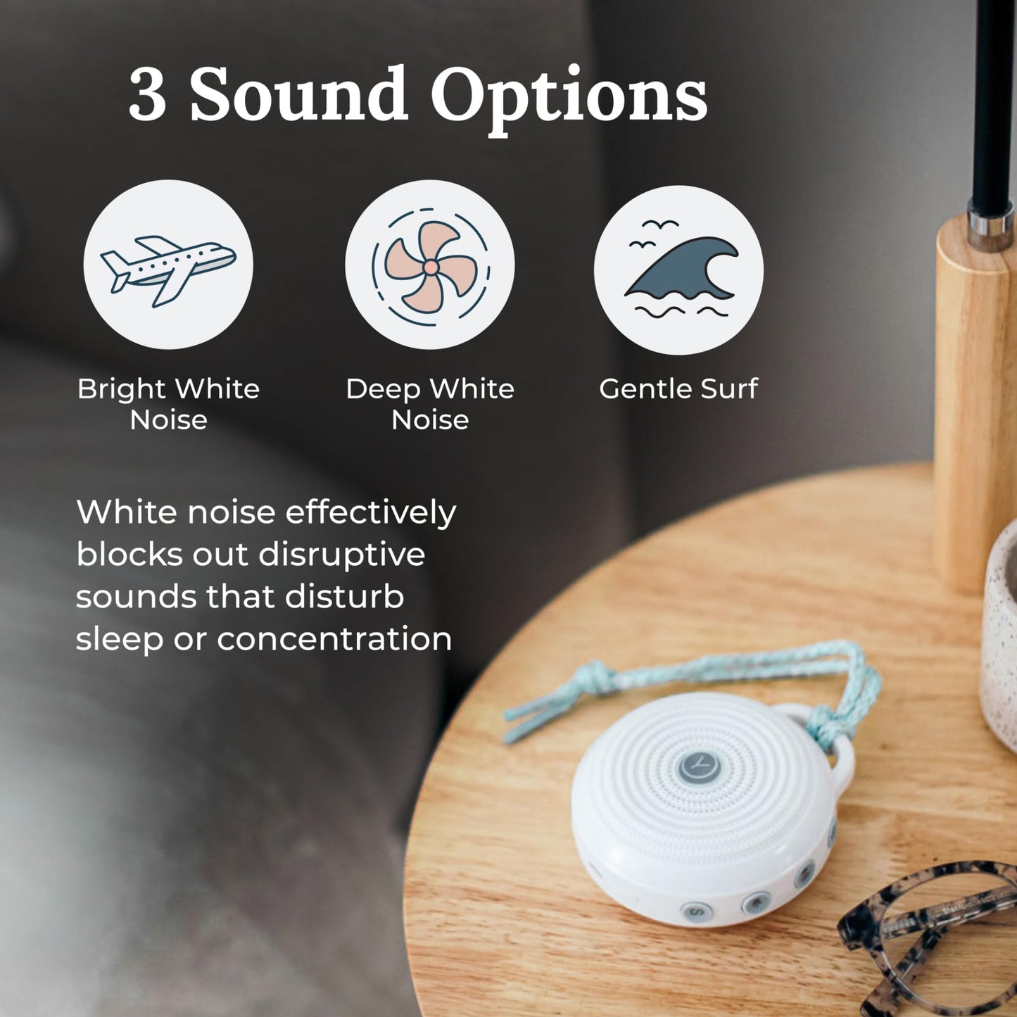 Yogasleep Rohm Portable White Noise Sound Machine + Travel Case in Grey, Sleep Therapy, Crush-Resistant Travel Case, for Adults, Kids & Baby, Noise Blocking & Office Privacy, Registry Gift