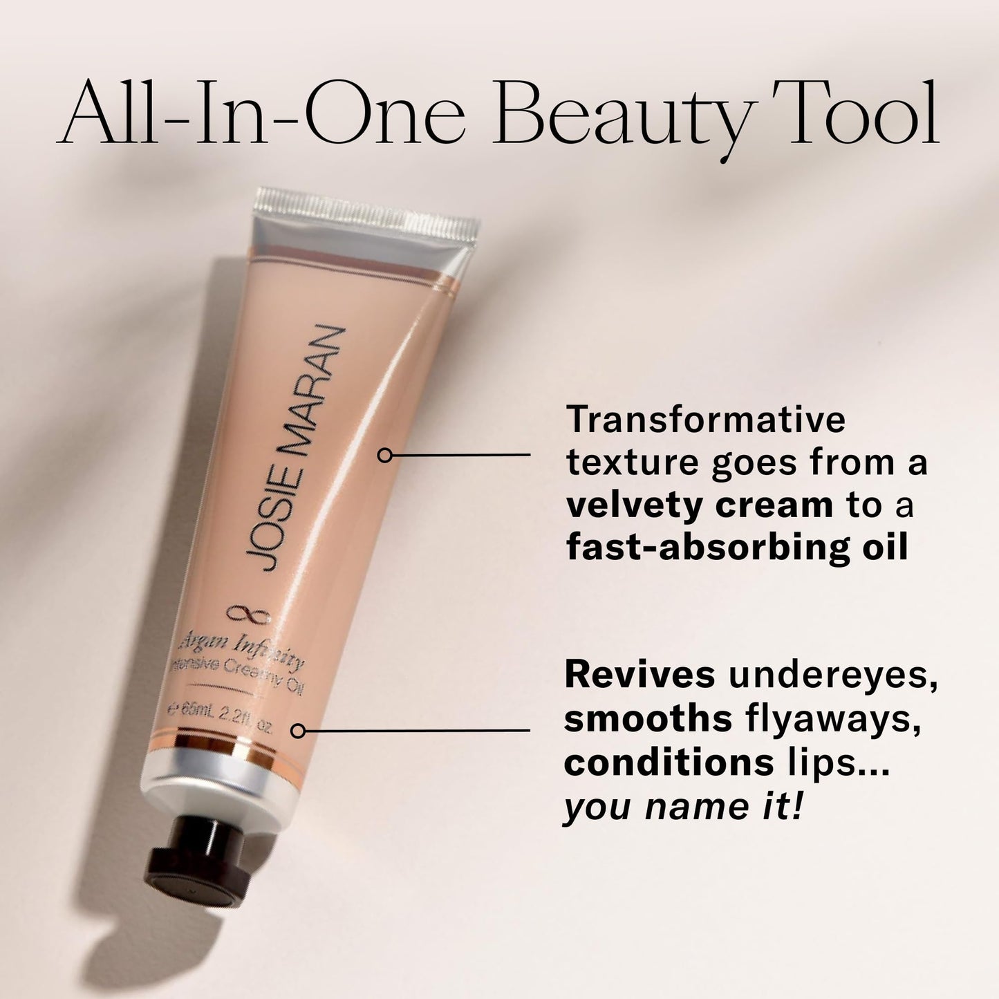 Josie Maran Intensive Creamy Oil - Multi-Tasking Skin Moisturizer & Everything Balm for Dry Lips, Elbows & Full Body Care - Powe
