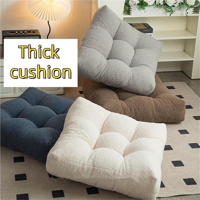 Stylish Ottoman Pouf, Cushioned Foot Stool, Comfortable Floor Seat Cushion, Meditation Cushion, Sofa Cushion for Living Room and Bedroom(Brown,21.7 * 21.7 * 4.7in)
