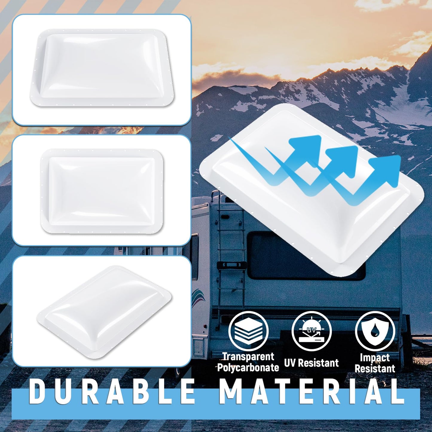 HECASA RV Skylight Replacement, 18" x 26" Camper RV Skylight Cover Fit 14" x 22" Shower Roof Openings for Camper Food Truck Motorhome Travel Trailer White