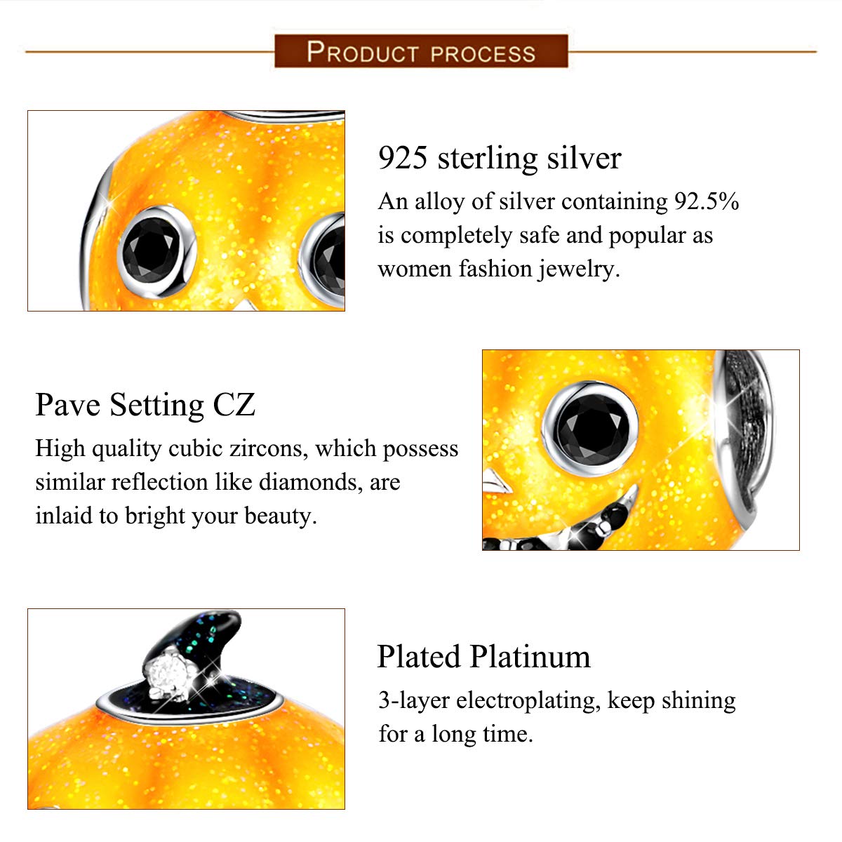 FOREVER QUEEN Sterling Silver Jack-O'-Lantern Halloween Charms for Pandora - Best Halloween Jewelry Gifts for Women