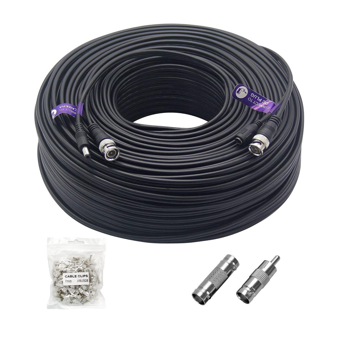 Anlink 300Ft (91 Meters) 4K 8Mp 5Mp 2Mp 1080P Bnc Video And Power Cable, Mini Rg59 Wire For Cctv Security Camera Systems, With B