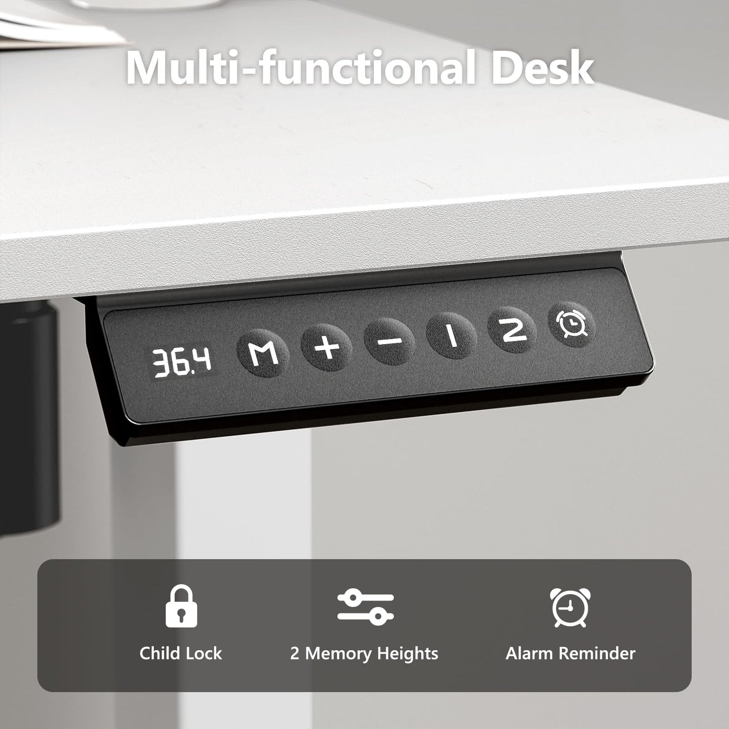 GYLADOR Electric Standing Desk 48 x 24 Inches, Height Adjustable Sit Stand Computer Desk Home Office with Memory Presets (Spliced Desktop,White)