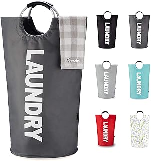 Caroeas 100L Laundry Basket,Large Laundry Hamper, Laundry Bag with Padded Handles, Clothes Hamper Stands Up Well, Collapsi...