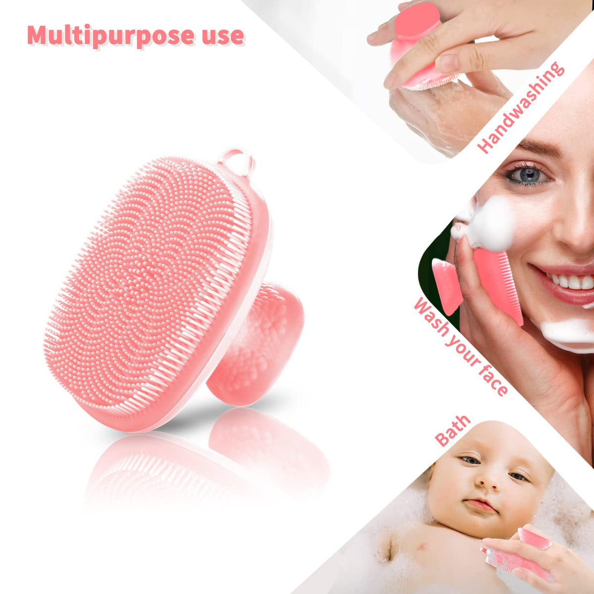 VWMYQ Silicone face Scrubber for Women Facial Cleansing Brush Silicone Face Wash Brush Manual Waterproof Cleansing Skin Care Fac