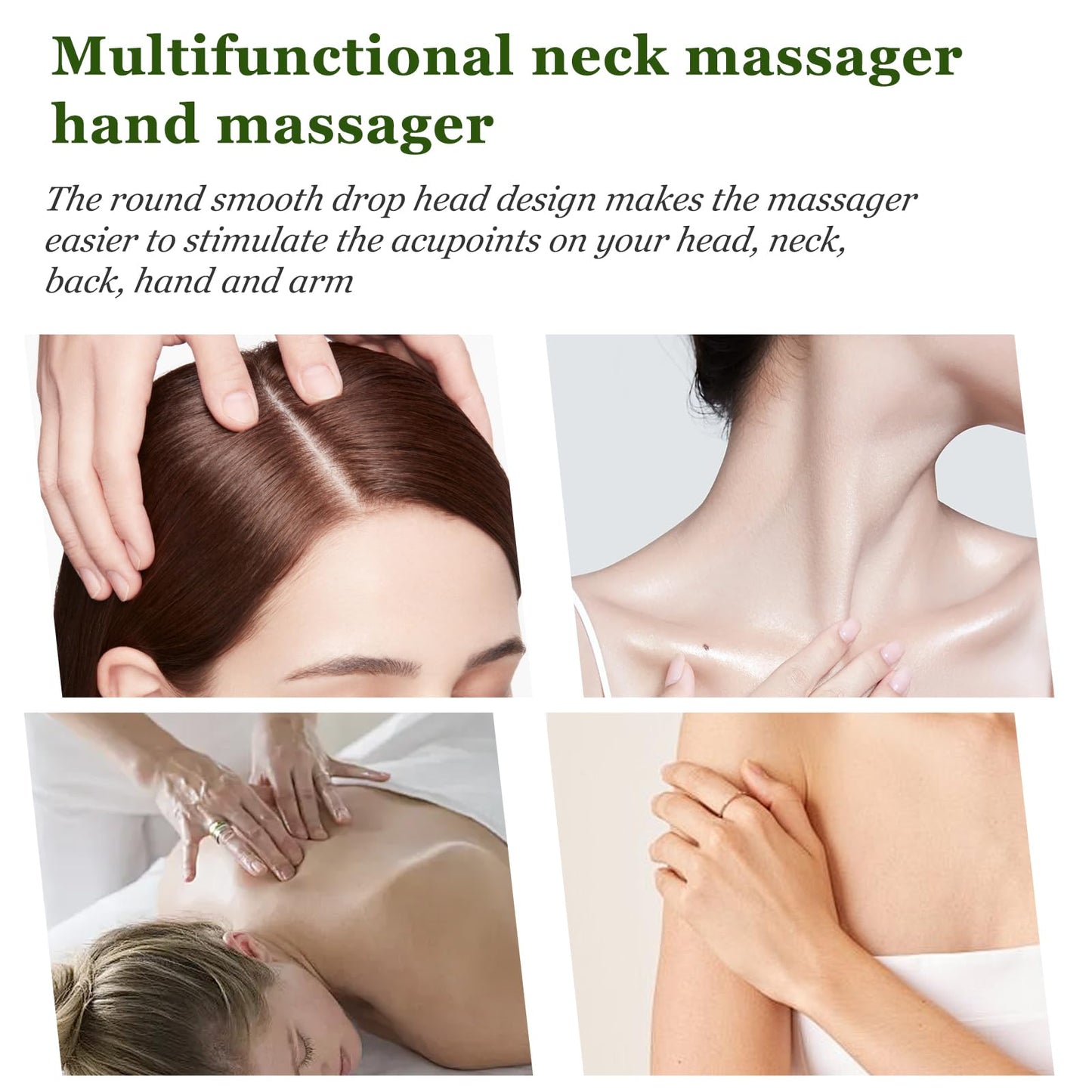 gemshan Head Scalp Massage - Jade Comb for Massager for Scalp Care Wide Tooth Comb