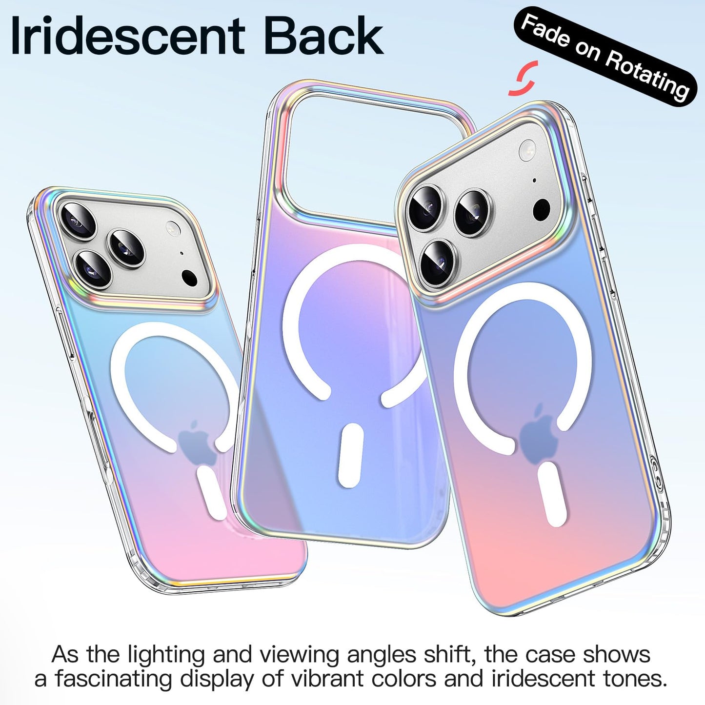 Jetech Iridescent Case For Iphone 17 Pro 6.3-Inch Compatible With Magsafe, Cute Unique And Aesthetic Design, Colorful Fluorescen