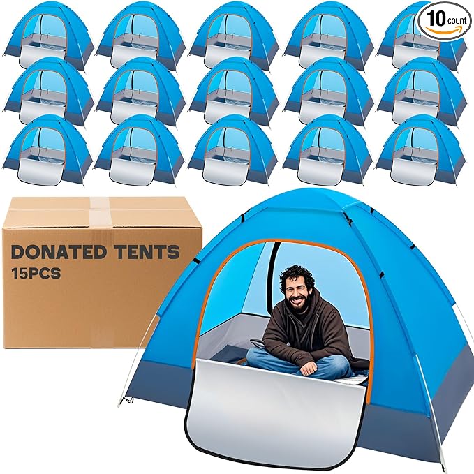 Wowangce Camping Tents for Homeless Bulk Homeless Backpacking Supplies 2 Person Pop up Adult Waterproof Instant Easy Setup...