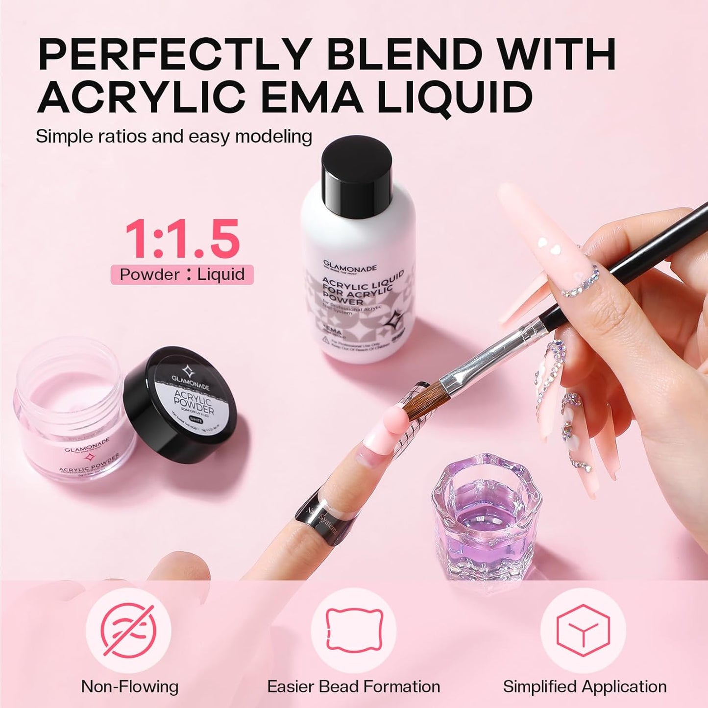 Nail Kit Acrylic Set: Professional Nail Kit with everything for Beginners Acrylic Powder Kit Nail Art Tool Women Salon
