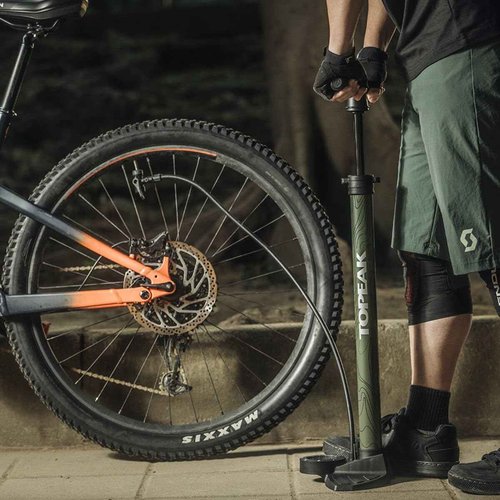 Topeak JoeBlow Mountain II Floor Pump, TwinHead, 75psi, Green