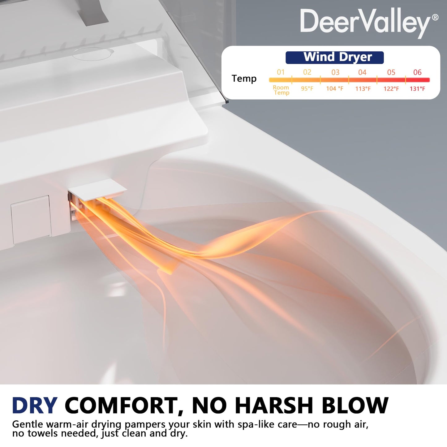 DeerValley DV-1S0289-V3 Smart Toilet, Auto Open/Close Lid, ADA Height, Foam Dispenser, Dual Flush, Heated Seat, Dryer, Night Light, LED Display