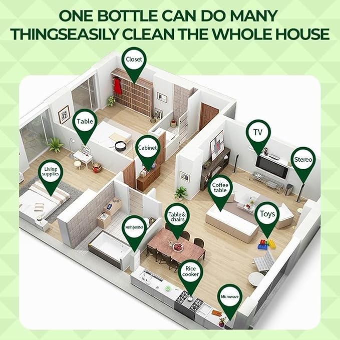 All Purpose Cleaning Spray, 500g Kitchen, Counter, and Surfaces Cleaner, Time-Saving Grease Remover Mist and Foam for Apartments, Rentals, Houses, Dorms, Cars, Everyday Household Use