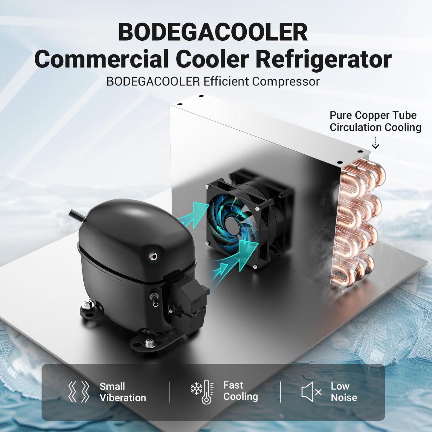 BODEGACOOLER Commercial Merchandiser Refrigerator, 9 Cu.Ft Glass Door Beverage Refrigerator, Upright Beverage Display Cooler with Soft LED Light, Adjustable Shelves, 4 Strong Castors(Stainless Steel)