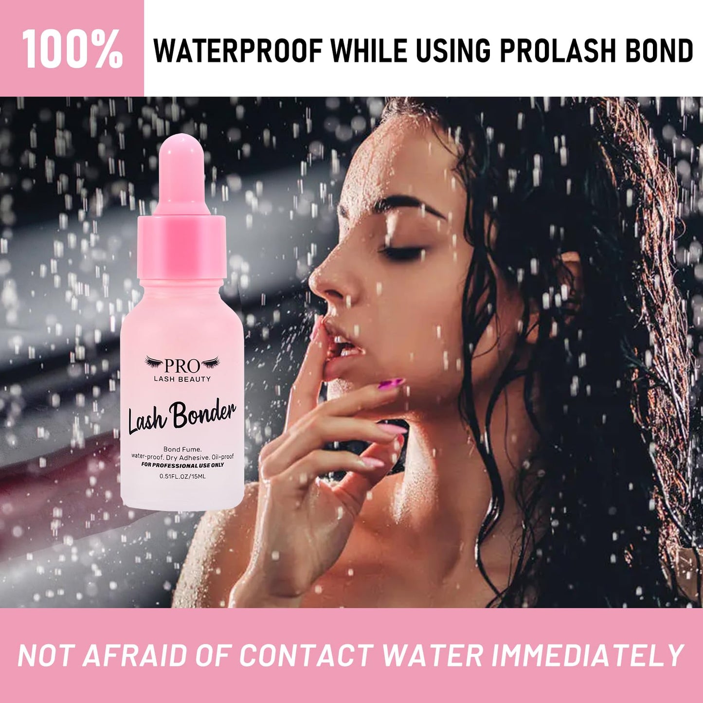 PRO Lash Bonder for Eyelash Extensions Super Bonder Glue Accelerator with 10Pcs Cotton Swab Lash Extension Sealant Longer Retent