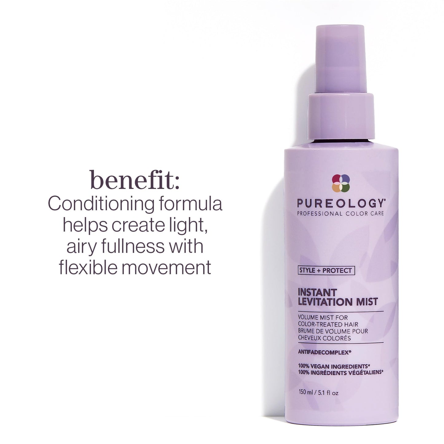 Pureology Style + Protect Instant Levitation Mist For Fine, Color-Treated Hair - Volumizes Without Weighing Down, Sulfate-Free &