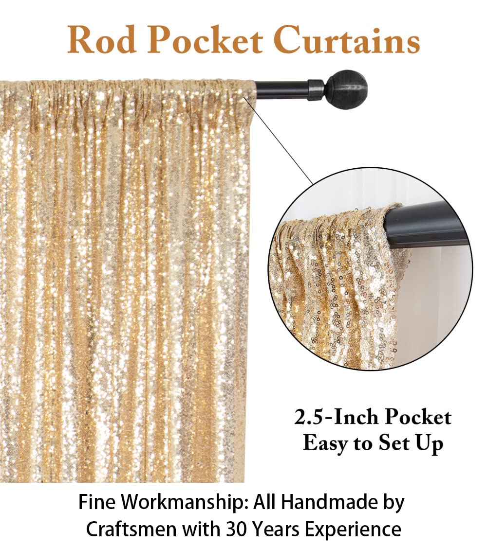 ShinyBeauty PHOTOBOOTH Backdrop - 4FTx7FT - Light Gold Sequin Fabric, Wedding & Rust Backdrop, Photography Curtains