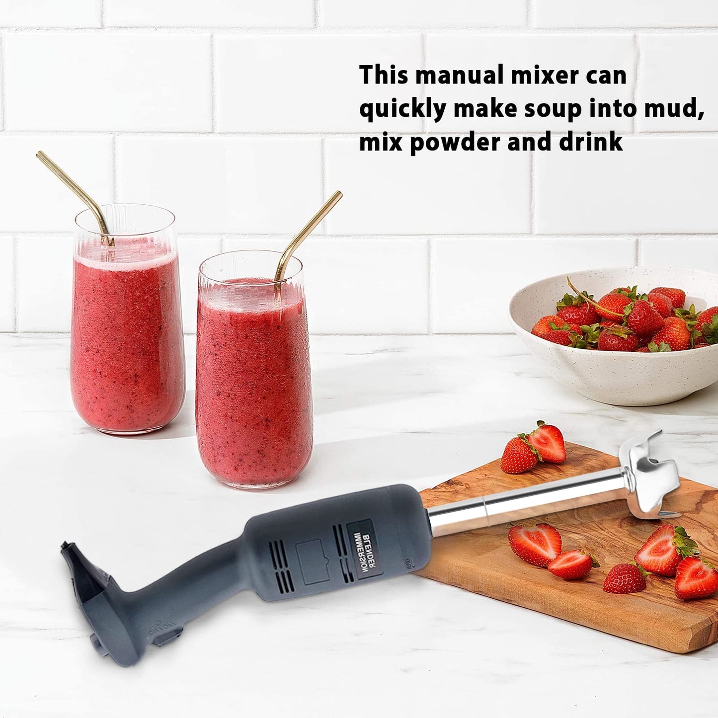 libai 18 in Heavy Duty Big Stix Immersion Blender Handheld Kitchen, Hand Blenders for Kitchen, Commercial Mixer Electric, 500W Removable Shaft 2500rpm to 15000rpm, Emulsifier Blender Handheld