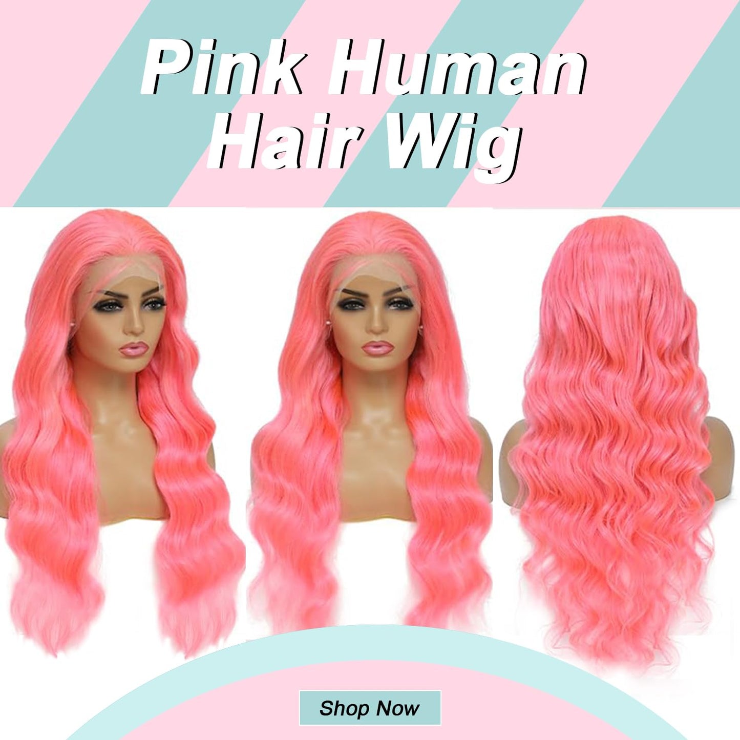 Shciyair 26 Inch Pink Wig Human Hair 200 Density Pink 13x4 HD Lace Front Wigs Human Hair Pre Plucked Body Wave Human Hair Wig Co