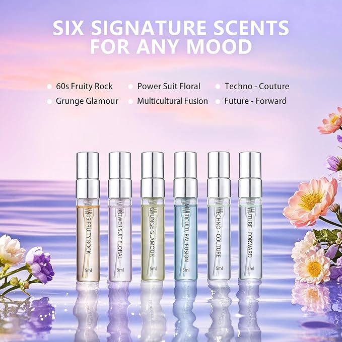 Perfume for Women Set of 6 - Fashion Capital Perfume for Women Perfect for Gifting or Personal use, Long-Lasting Fragrance Perfum for any Accasions (6 Count, 0.17 oz)