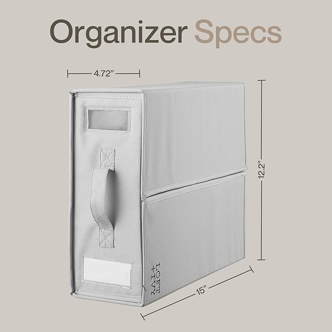 LOFT + IVY Sheet Organizers and Storage – Bed Sheet Holders Box for Linen Closet, Foldable Bedding Storage with Handles, Label Slot, Closure