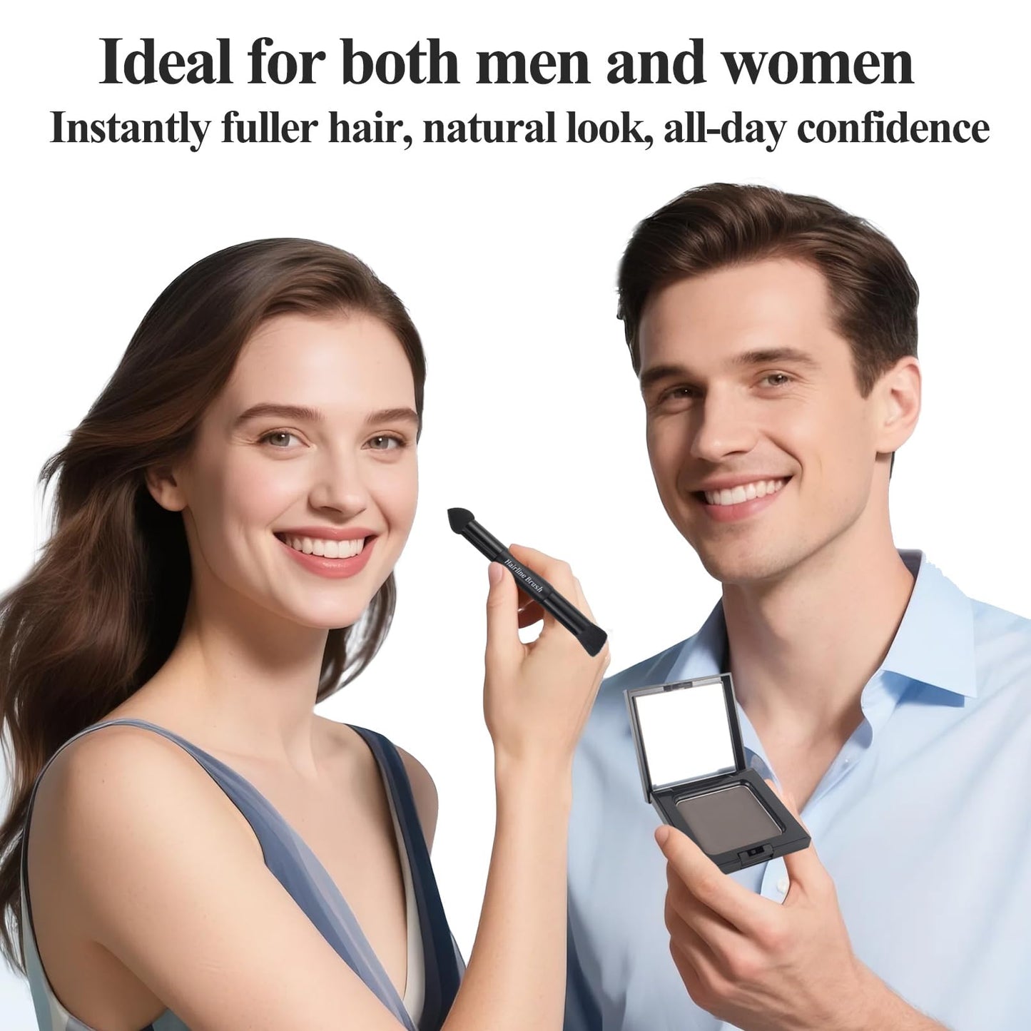 VOLLUCK Root Touch up Powder, Long-lasting Gray Hair Cover up Powder for All Hair Types, Waterproof for Women and Men (Light-Bro