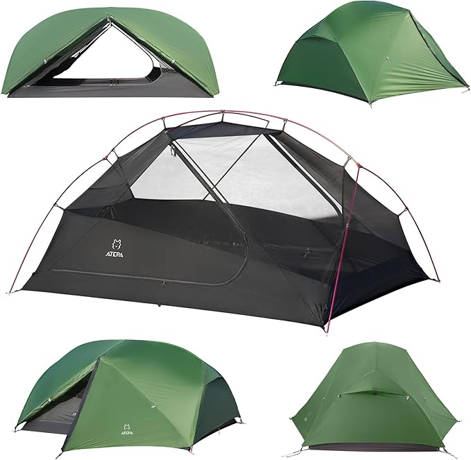 ATEPA Voyage 1-2 Person Backpacking Tent, 4 Season Ultralight Compact Tent, 4000mm Waterproof 20D Nylon Rainfly & Aluminum...