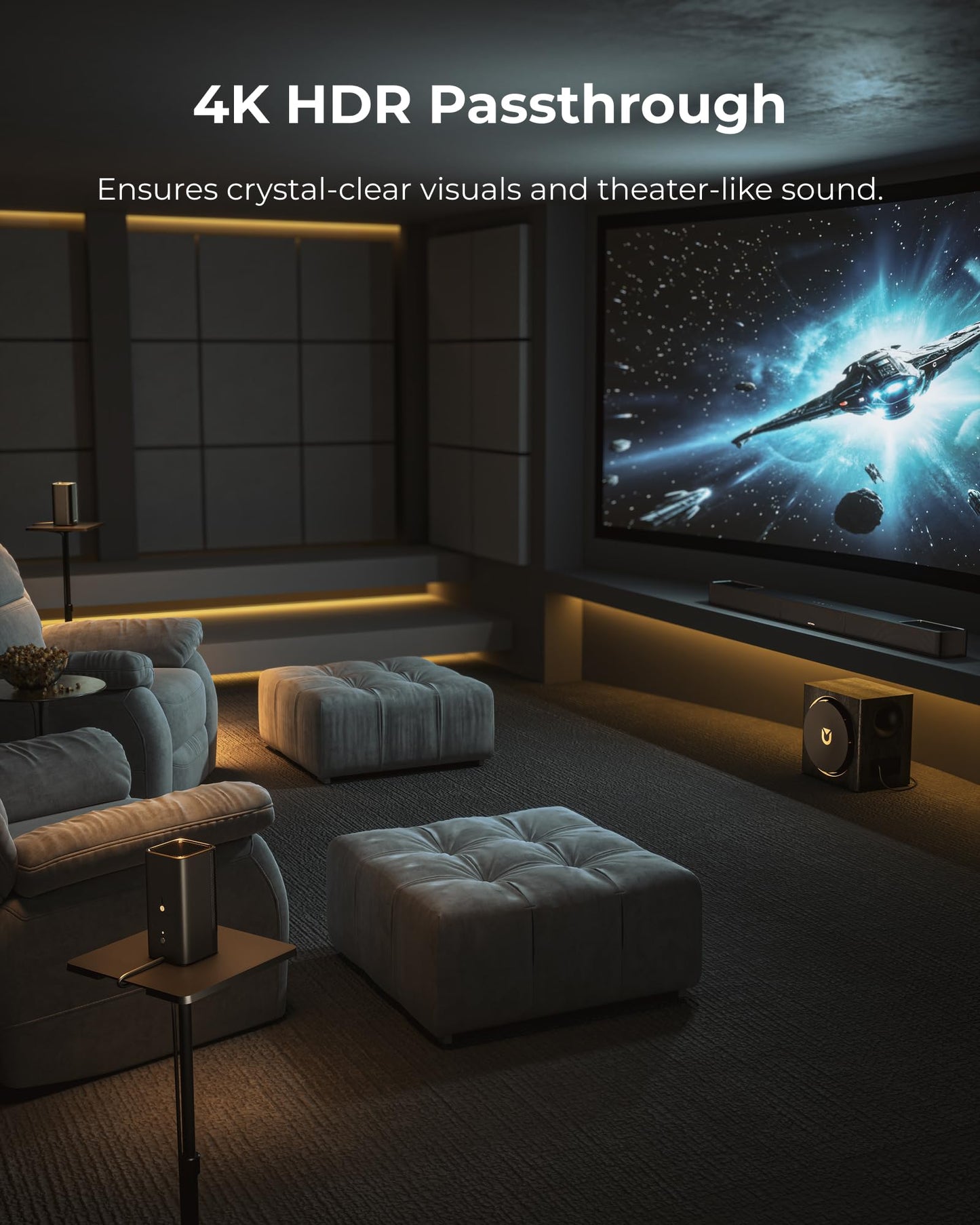ULTIMEA Skywave X70 7.1.4ch Professional Wireless Surround Sound System for TV w/Dolby Atmos, 980W Sound Bar with 10" Wireless Subwoofer, 20Hz Low Frequency, GaN Amplifier, 4K HDR Pass-Through